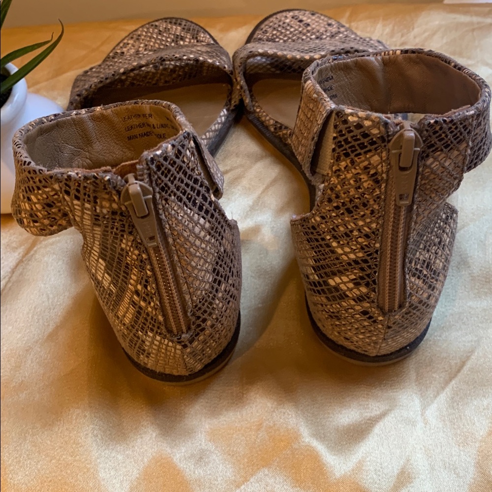 🌹Seychelles • Taupe Snake-Print Ankle Strap Sandals - Picture 7 of 11
